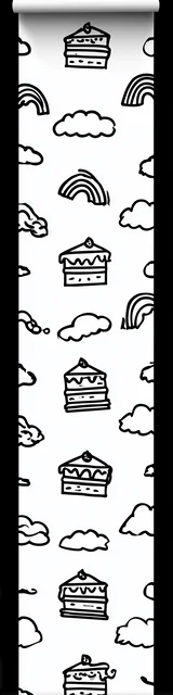 Free colorable bookmarks of cupcakes and clouds
